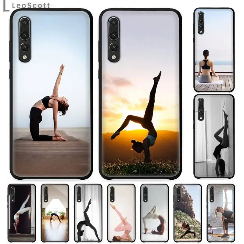 

Beautiful Stature Yoga woman girl Phone Case For Huawei honor Mate P 9 10 20 30 40 Pro 10i 7 8 a x Lite nova 5t Soft Shell Cover
