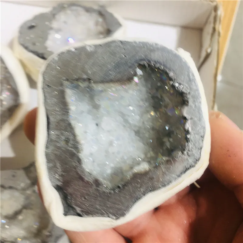 Природный Агат фрагмент жеоды Друза кварцевый гальванический кластер