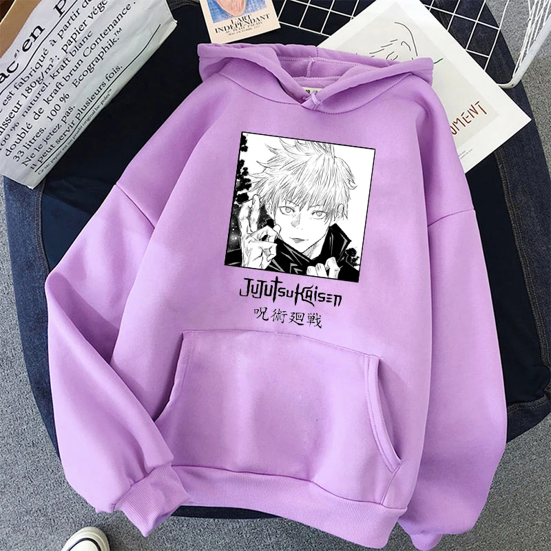 

New Japanese Anime Hoodies Jujutsu Kaisen Graphic Hoodie Winter Warm Cartoon Streetwear Harajuku Yuji Itadori Sweatshirts Male