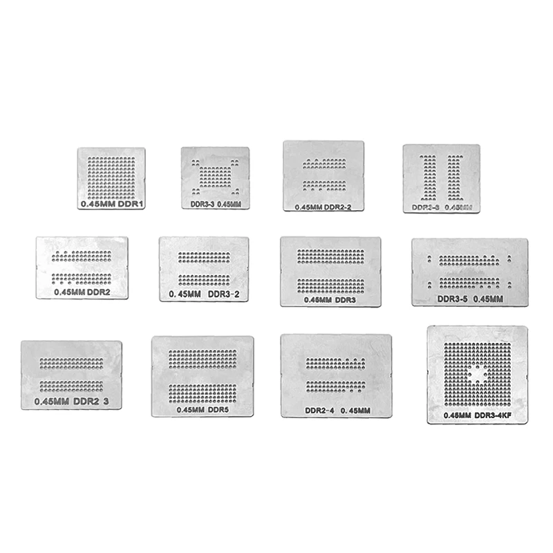 12 шт./лот полный комплект трафарета для реболлинга BGA выделенный DDR DDR2 DDR2-2 DDR2-3 DDR3-2