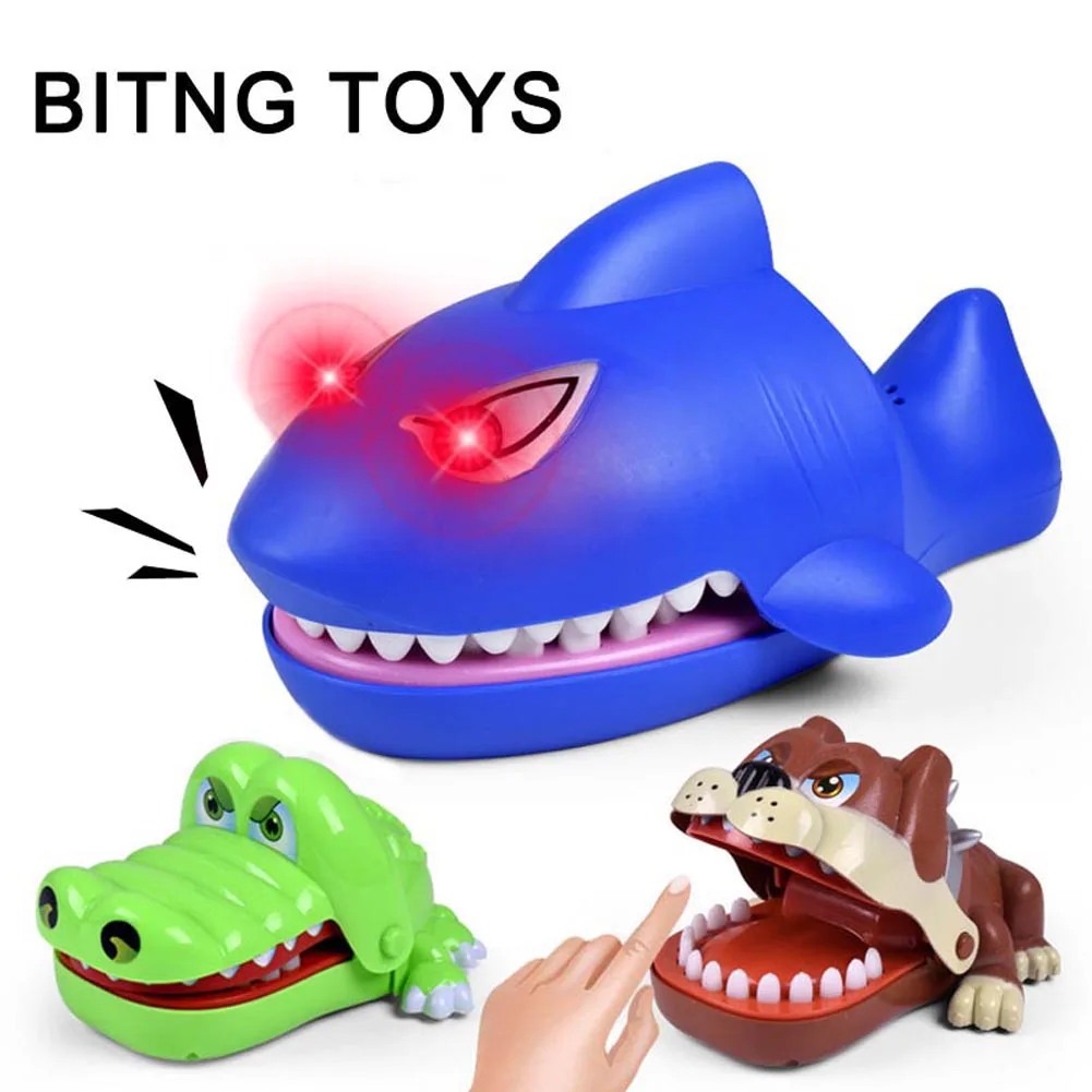 

Funny Cartoon Dog Crocodile Shark Toys Mouth Dentist Bite Finger Novelty Game Toy For Kids Children NSV