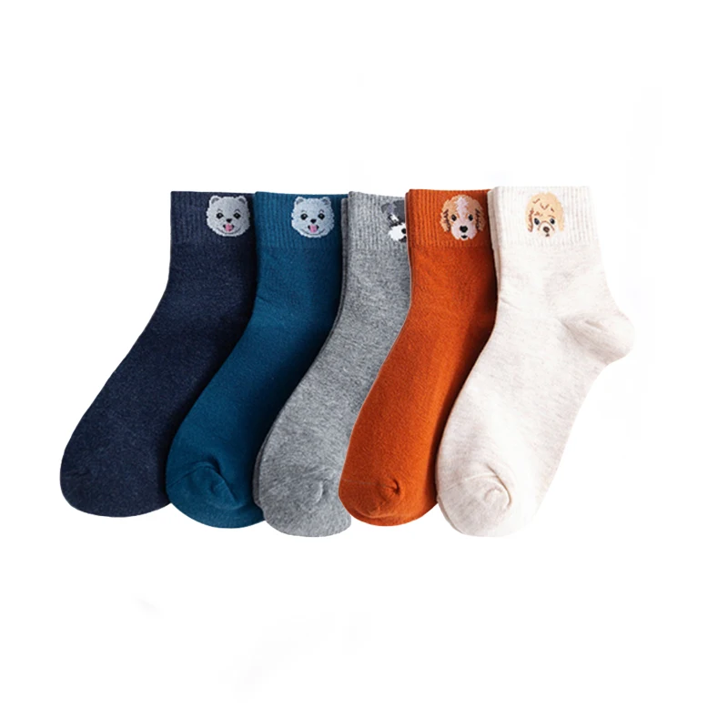 Set 3 Five Pair 5 пар/уп. женские хлопковые носки Забавные милые носки Ретро-носки для девочек свободные полосатые Разноцветные носки с рисунками животных - Цвет: Set 3 Five Pair