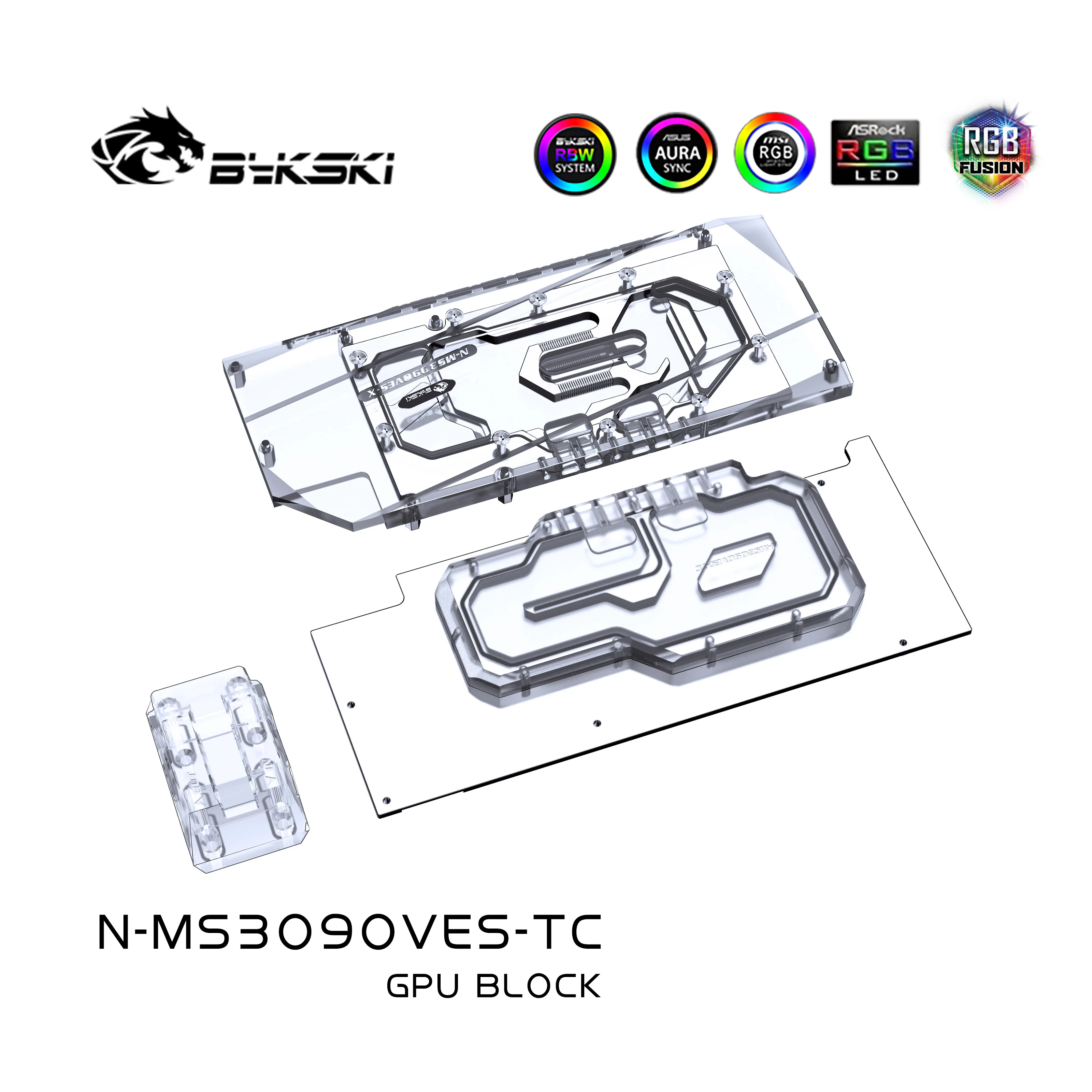 

Bykski Dual Side GPU Liquid Cooling Block for MSI RTX3090 3080 VENTUS N-MS3090VES-TC