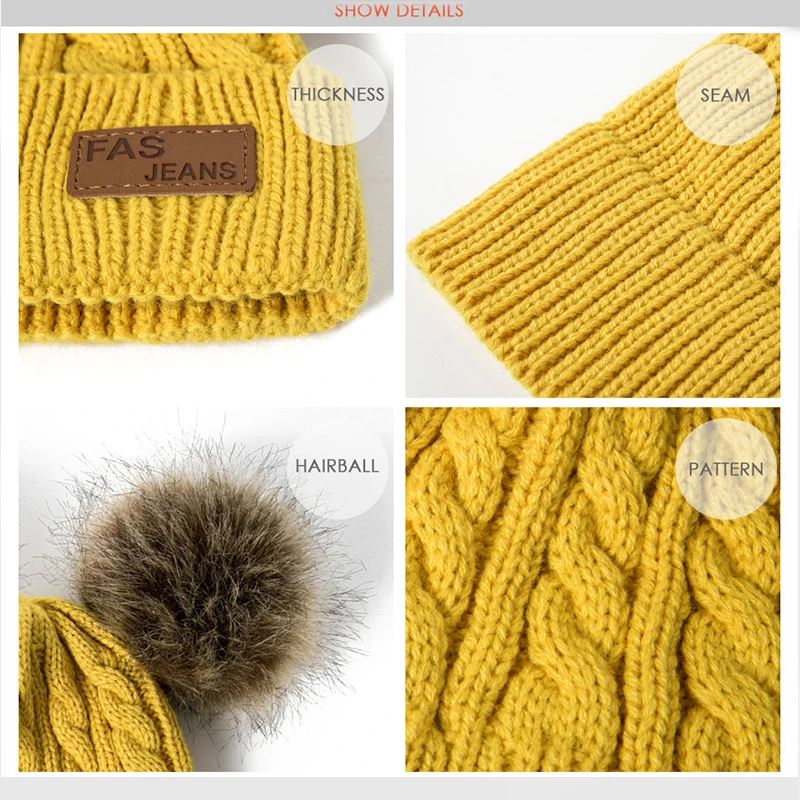 REAKIDS Beanies, детская шапка с помпоном, зимняя детская шапка, вязаная Милая шапка для девочек и мальчиков, повседневные однотонные детские шапки для девочек