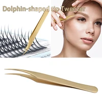 1pcs golden eyelashes tweezers makeup premium beauty tools high precision tweezers for eyebrows lash extension supplies