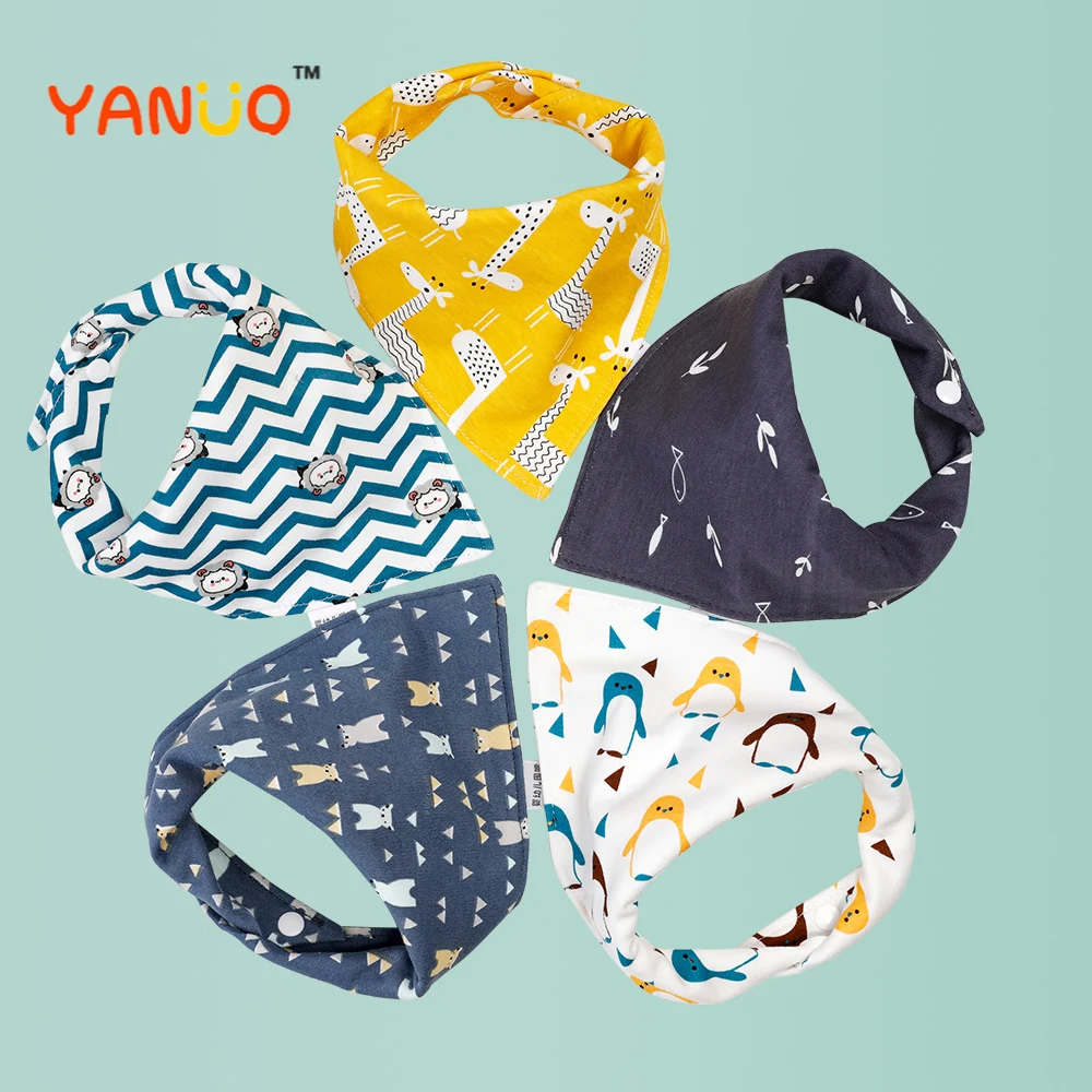 

New Fashion Multifunction Bib Cartoon Saliva Towel for Baby Bib Double Layer Cotton Triangle Towel Eating Scarf Adjustable Size
