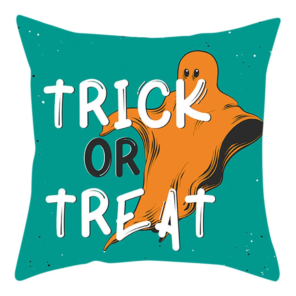 Осенний декоративный чехол на Хэллоуин зеленая забавная поясная наволочка с