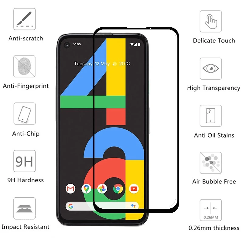 9D полное покрытие защитное закаленное стекло Защита экрана для Google Pixel 2 3 3a 4 XL Lite