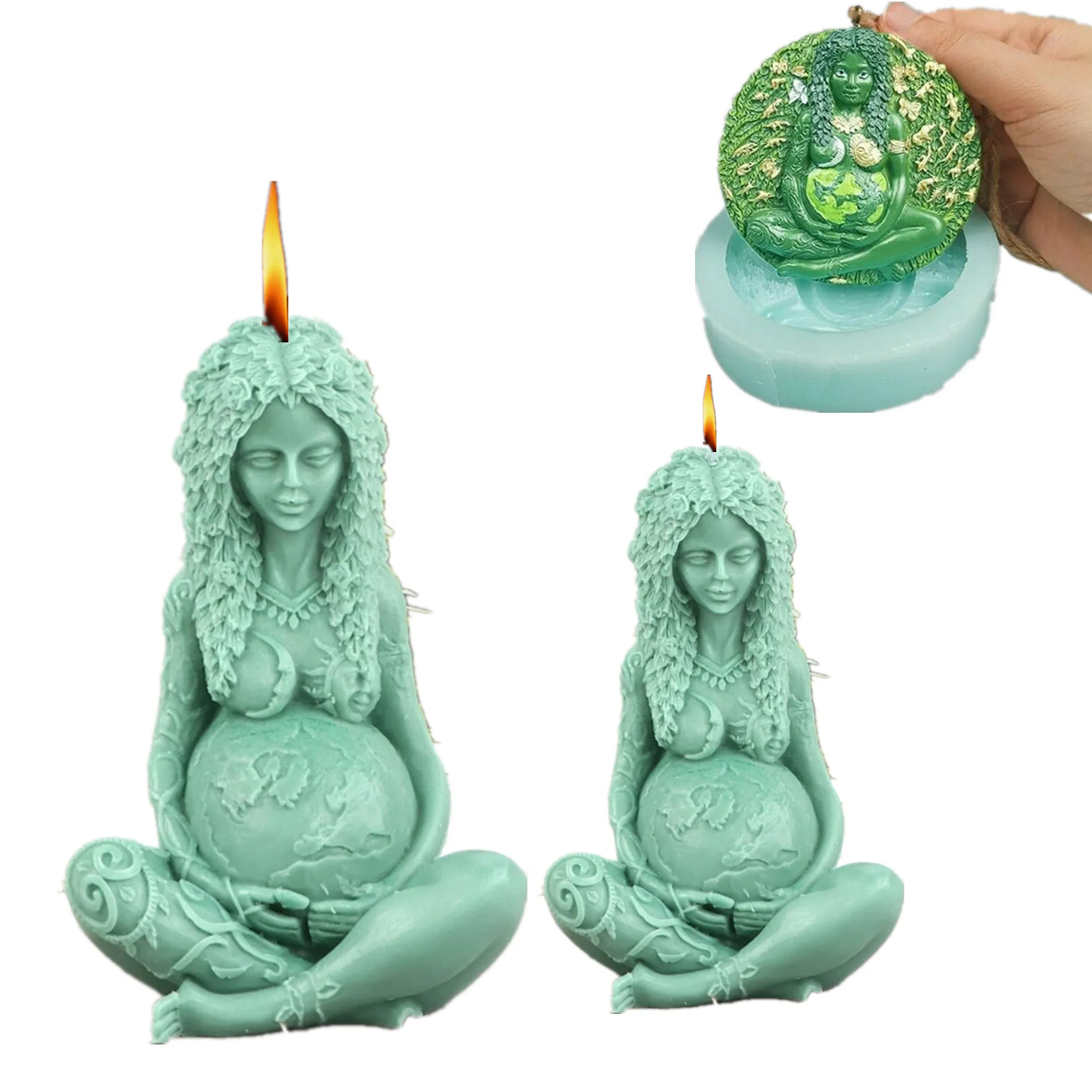 3D Mother Earth Silicone Mold Candle Resin Epoxy Soap Cement Mold DIY Greek goddess of life gaia spiritual mould
