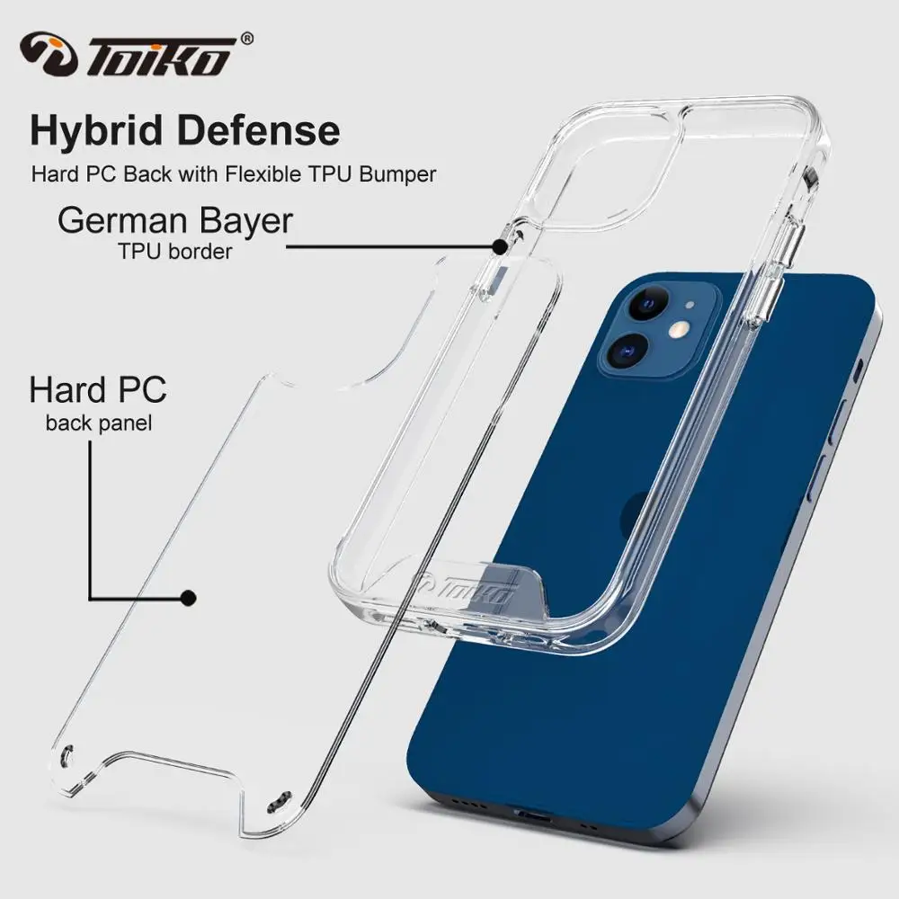 Прозрачный противоударный чехол TOIKO Chiron для iPhone 12 Mini задняя крышка телефона Pro Max