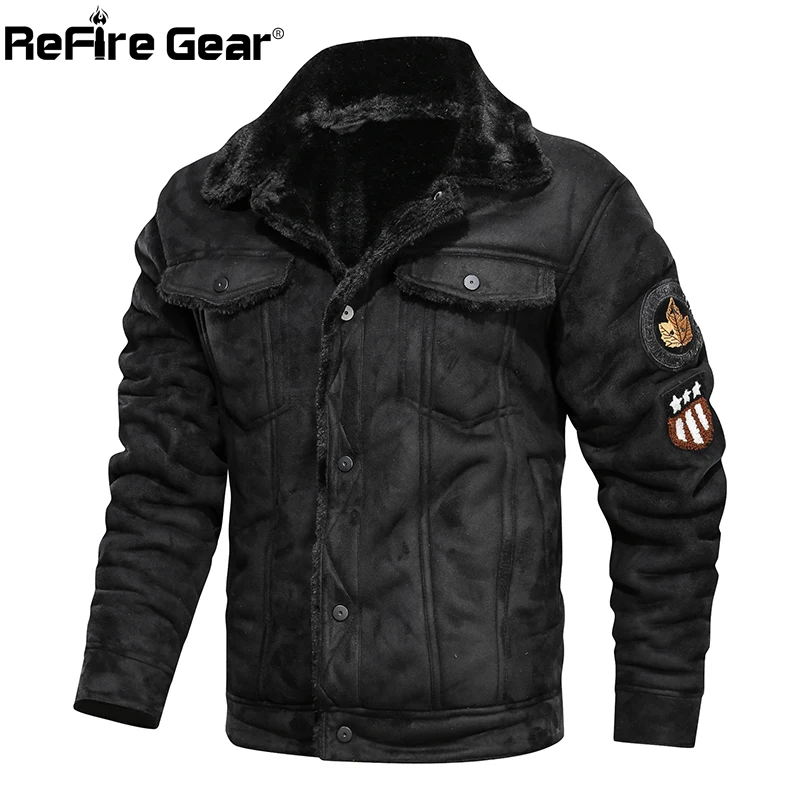 ReFire gear зимние теплые армейские тактические куртки для мужчин пилот бомбер летная куртка военная куртка повседневное плотное флисовое хлопковое шерстяное пальто с подкладкой