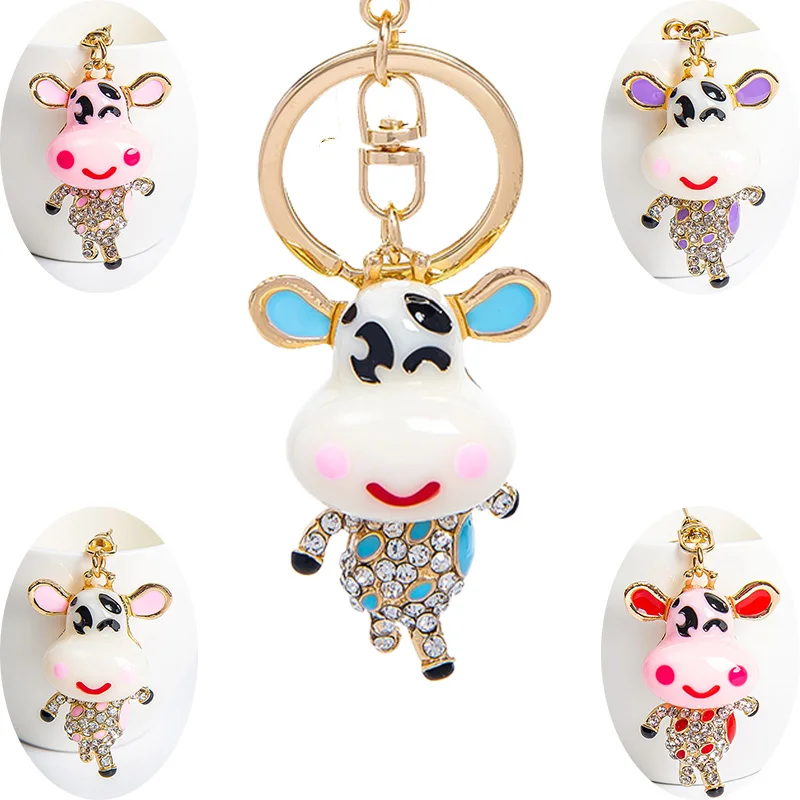 

Прекрасный брелок Стразы-кристалл-корова брелок для автомобиля сумочка брелок