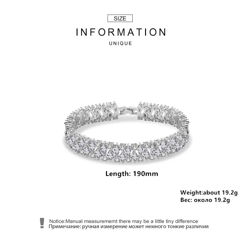 RAKOL Роскошный AAA + браслет в форме листа с кубическим цирконием и для элегантных