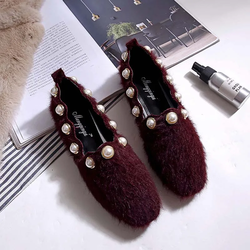 

2021 Butterfly-knot Espadrilles Women Flat Heel Hemp Shoes Shiny Loafers Luxury Pearl Moccasins Slip On Lady Flats