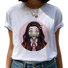 2021 Летняя женская футболка с японским аниме Kimetsu No Yaiba, футболка с принтом рассекающего демонов, Женский оверсайз Топ Ulzzang