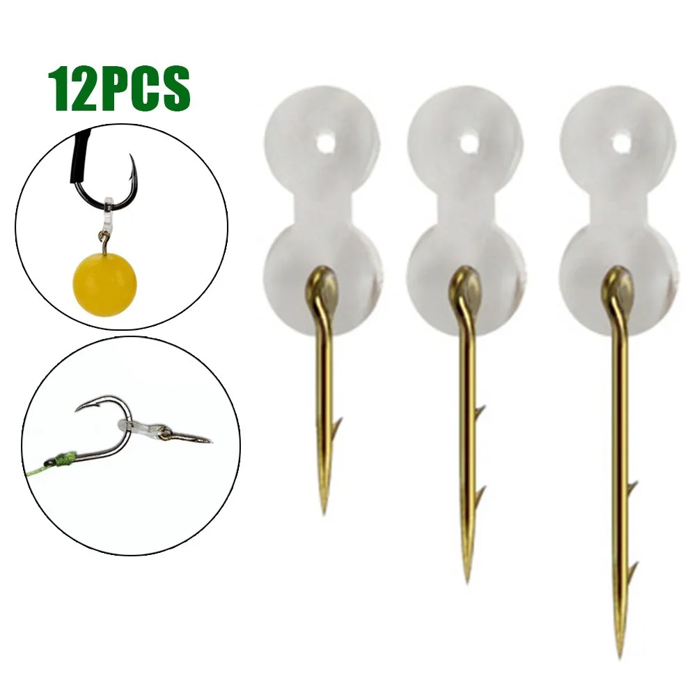 

12pcs Bait Spike Carp Fishing Bait Sting Boilies Pin With Clear Rubber Corn Ronnie Hair Rig Carp Feeder Tackle Accessories Pesca