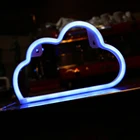 Светодиодный неоновый светильник в форме облака, декоративный настенный светильник для дома, пластиковая лампа для детской комнаты, праздвечерние светильник освещение на Рождество, синий цвет