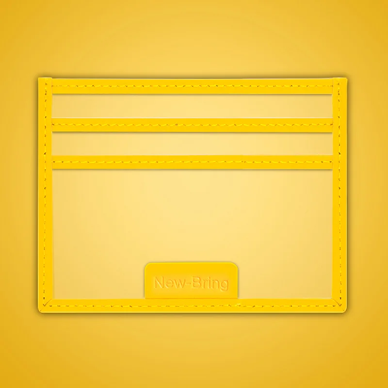 NewBring прозрачный тонкий держатель для карт модный конфетный Цвет Бумажник ПВХ водонепроницаемый держатель водительских прав - Цвет: Yellow