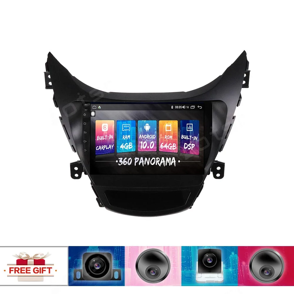 

6 + 128 Android 10,0 для Hyundai Elantra 2010-2013 автомобильный мультимедийный плеер стерео экран PX6 радио аудио GPS навигация 3D 360 камера