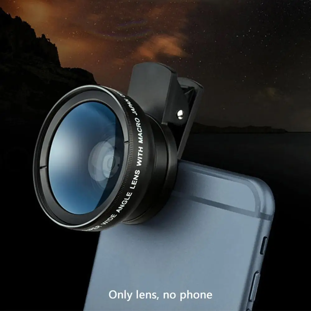 Широкоугольный объектив 2 в 1 фотообъектив с зажимом широкоугольный