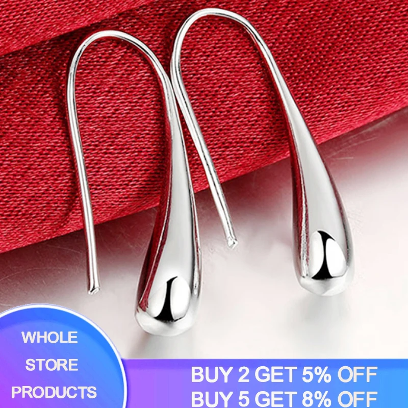 90%-ная скидка! YANHUI 925 стерлингового серебра Висячие серьги для женщин ювелирные изделия Твердые серебряные серьги в форме капли HDE004