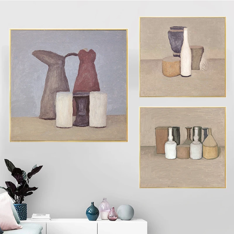 Абстрактная кухонная посуда постеры и принты Morandi Artist Картина на холсте бутылка