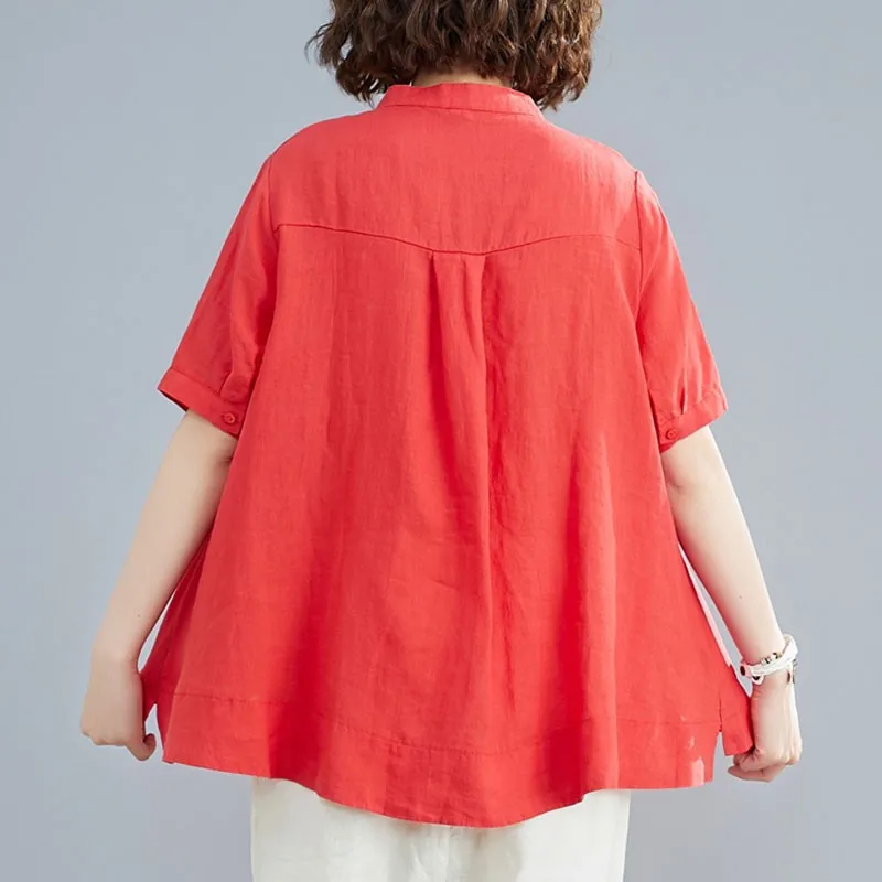 Женские хлопковые льняные повседневные рубашки Новое поступление 2021 летние