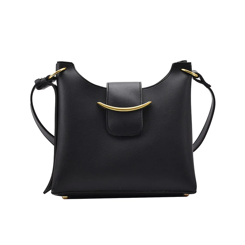 

Women Simple Good Quality Small Bucket Bag Designer Women 2021 Shoulder Handbags Luxury Pu Leather Crossbody Bag Simply Purses
