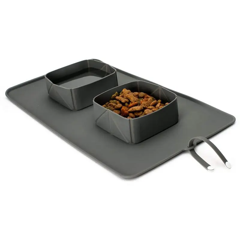 Дорожная собачья миска. Портативный двойной рулон миски для домашних животных с