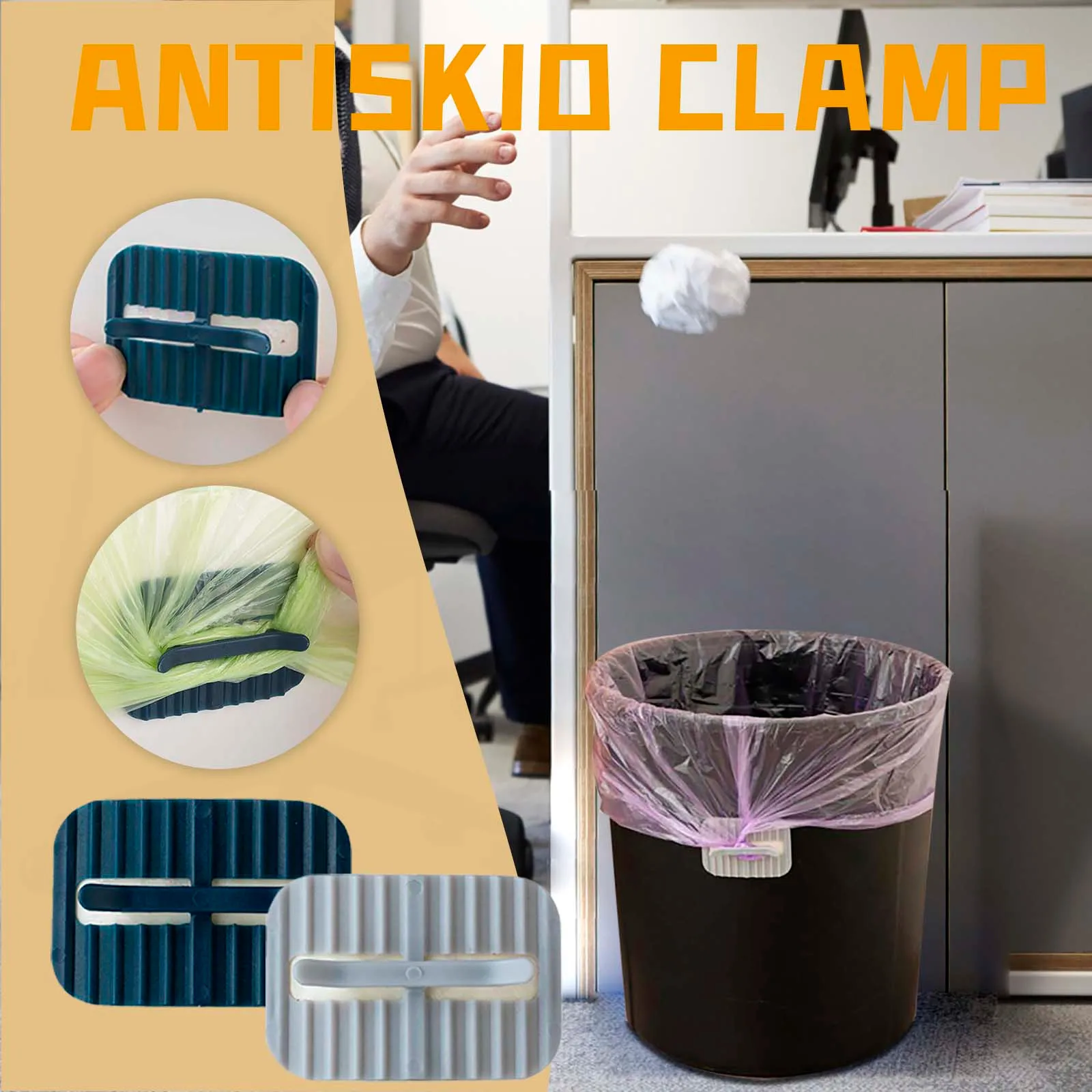 

Adhesive Anti-dropping Fixator Trash Can Fixing Sticker Non-slip Fixing Clip