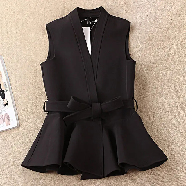 2020 New Spring And Autumn Women's Sleeveless Jacket Short Slim Vest Female Clothing Fashion Leisure Black Women Vests Coat | Женская