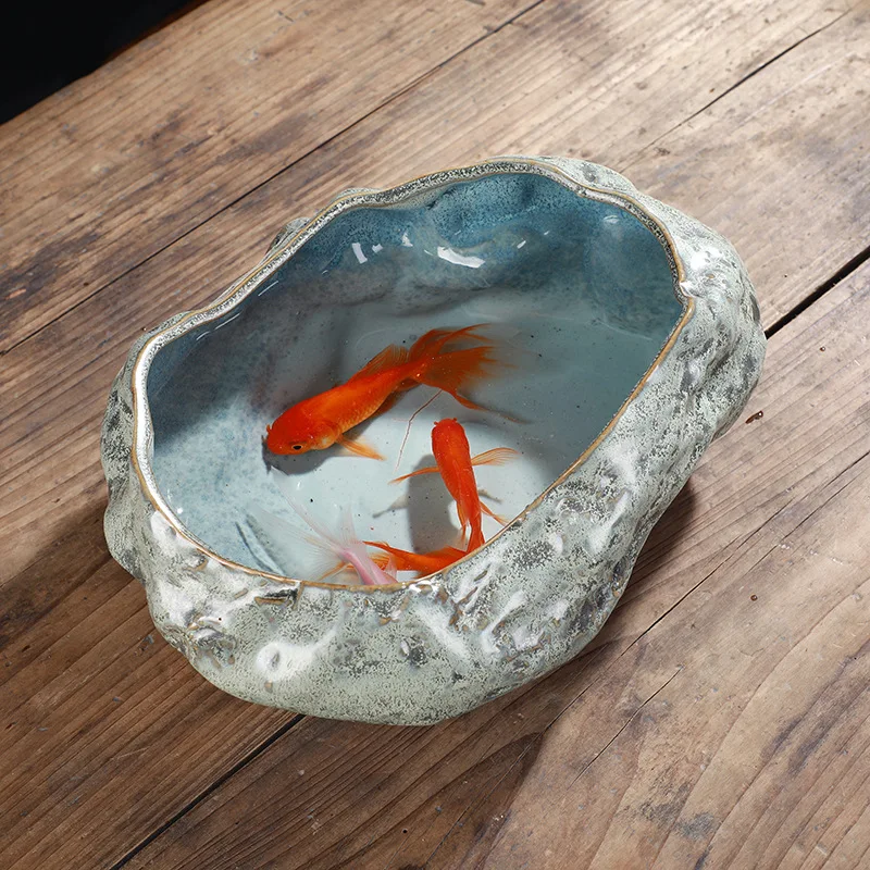 Креативная большая рыболовная черепаха в стиле ретро медная чаша для денег травы