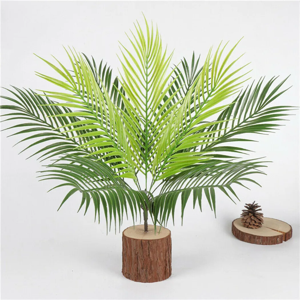 

9 Heads Artificial Fern Bouquet Fake Plastic Palm Leaves Green Plants Home Decor
