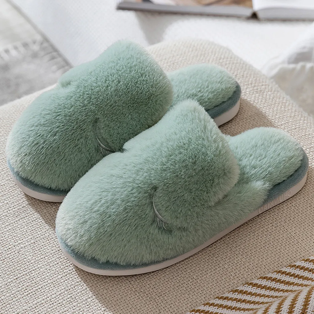Женские зимние мягкие тапочки плюшевые женские Вьетнамки домашние на плоской