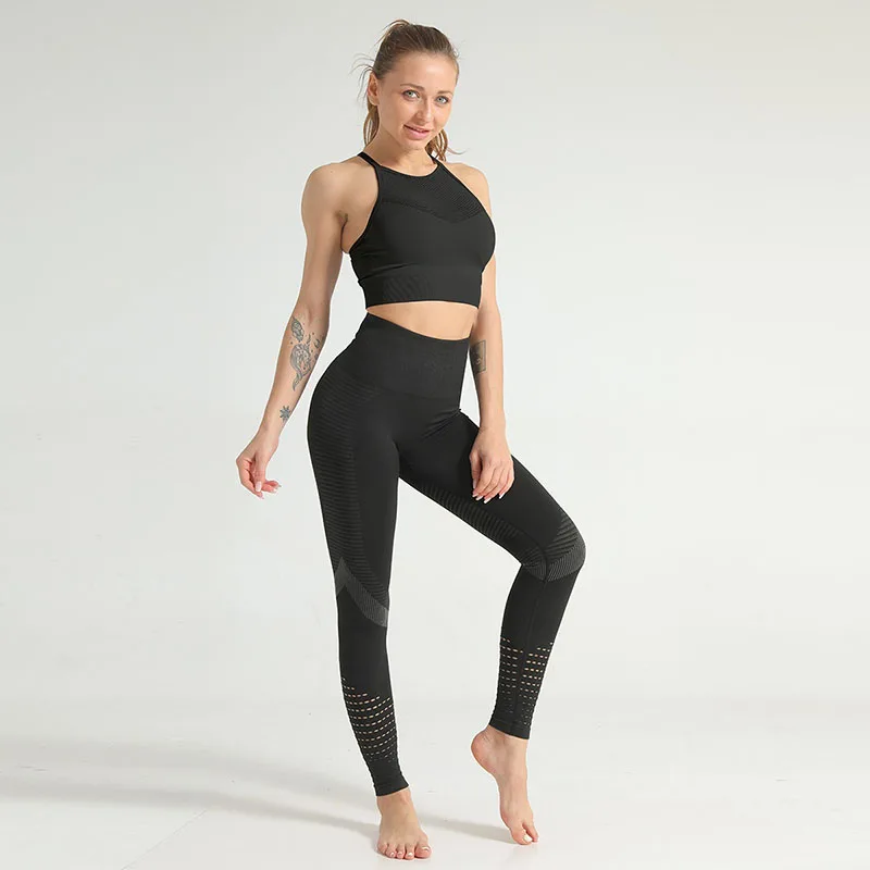 

Seamless Women Yoga Set Long Sleeve Top High Waist Belly Control Tracksuit Sport Leggings Gym Set Clothes Seamless Sport Suit