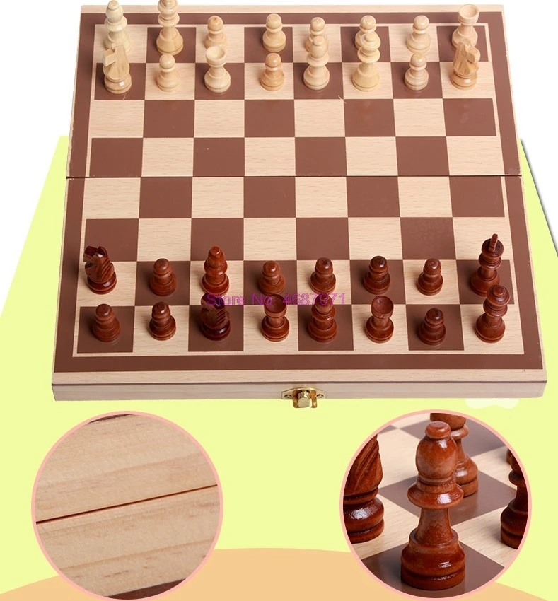 От DHL 100 шт. складные деревянные международные шахматы Набор предметов для