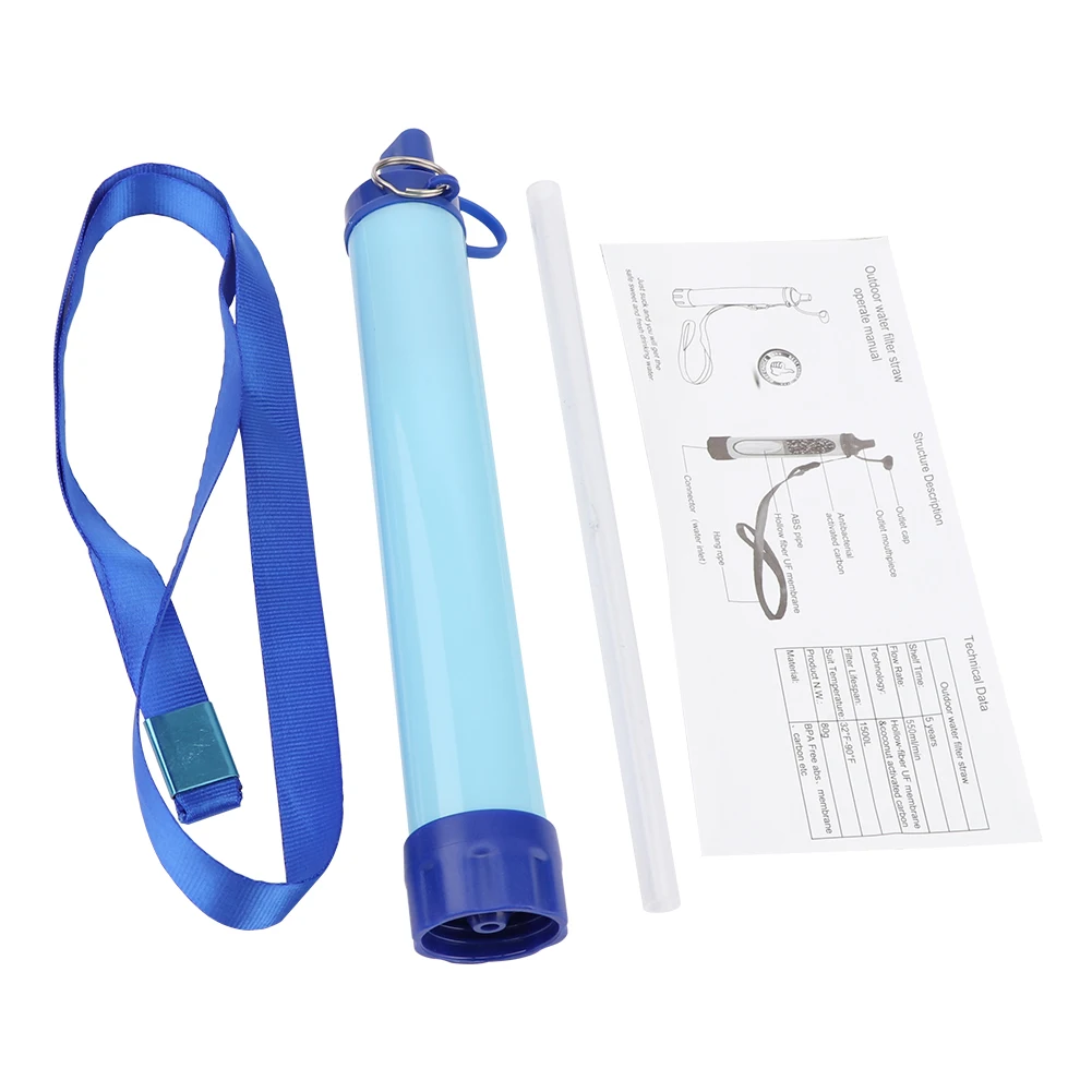 Water Filter Travel Purifier Emergency Hiking Portable Outdoor Camping Drinking With Lanyard Filtration Straw Survival Gear | Инструменты