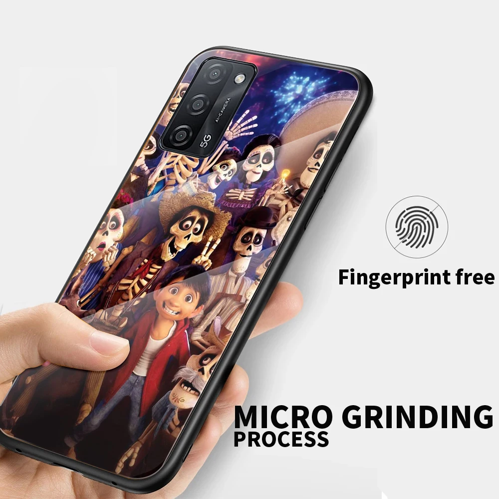 disney movie coco for oppo realme 7i 7 6 5 pro c3 xt a9 2020 a52 find x2lite luxury tempered glass phone case cover free global shipping