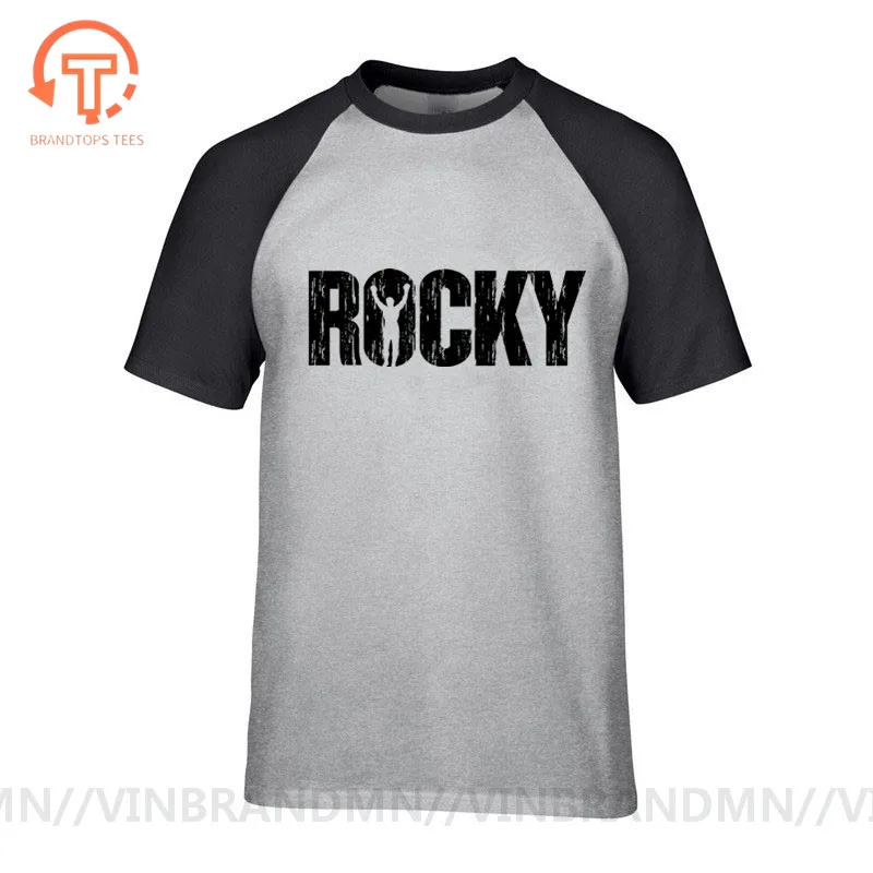Новая модная футболка Rocky Balboa с круглым вырезом из черного хлопка коротким