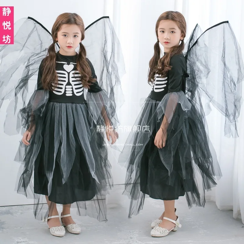 Костюмы на Хэллоуин для детей платья принцессы костюм девочек со скелетом