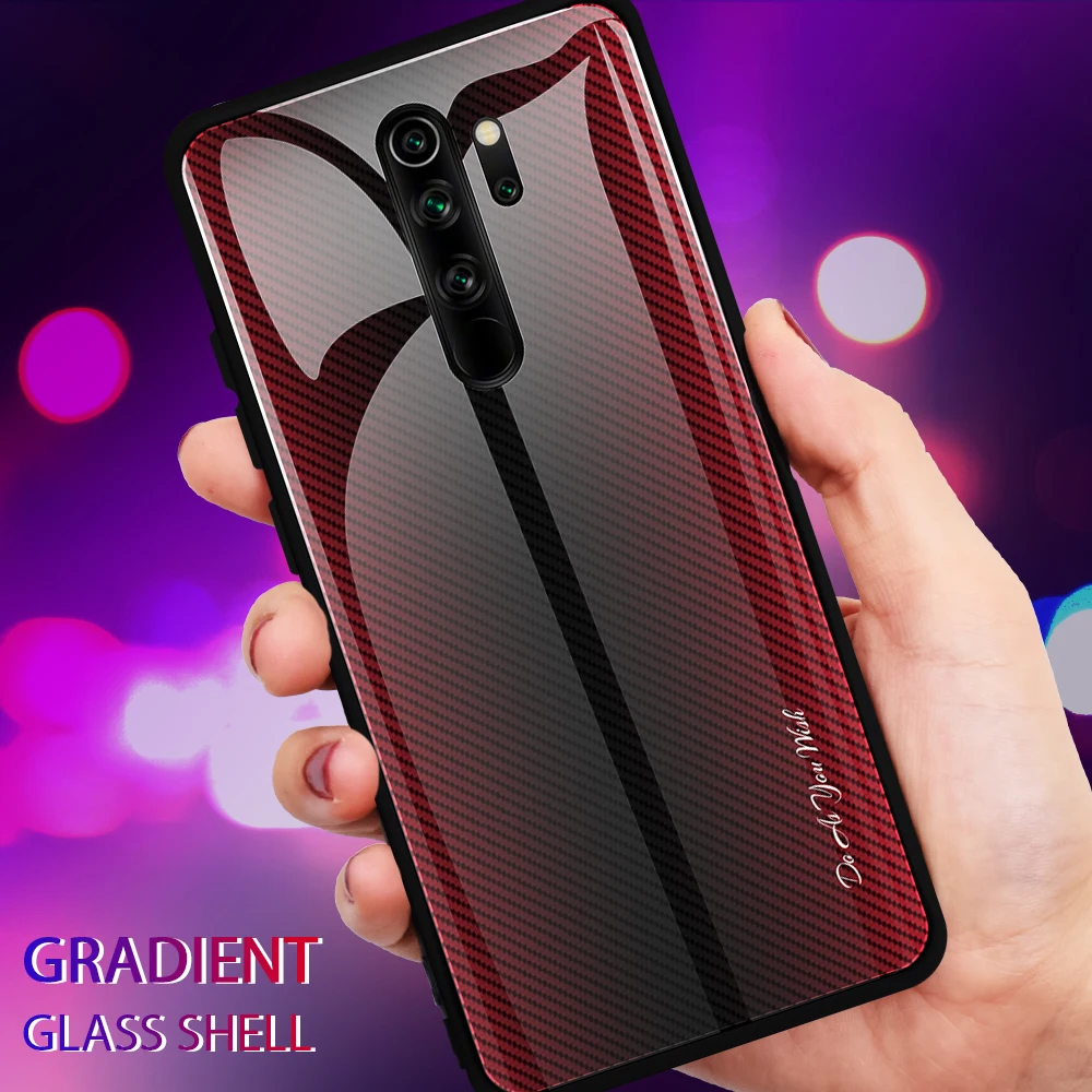Градиентный чехол из закаленного стекла для Xiaomi Redmi Note 8 7 6 5 Pro защитный с