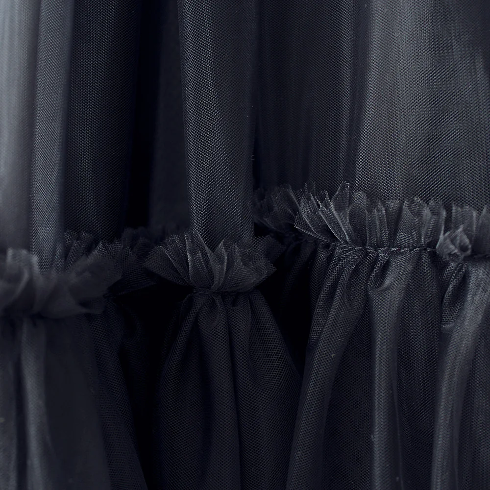 Роскошная плиссированная Тюлевая юбка Treutoyeu дизайнерская черная серая длинная