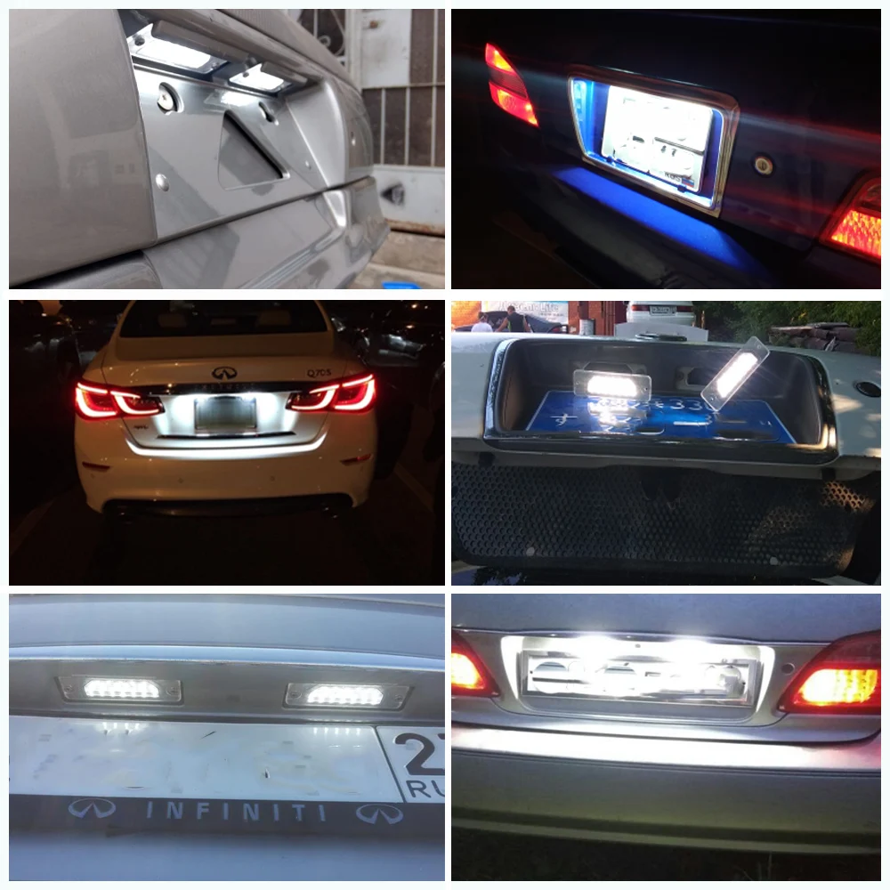 2 шт. Led подсветка номерного знака для Nissan Versa Pulsar GTR Fuga Maxima Leaf Cube Sentra 350Z 370Z Leaf Cefiro