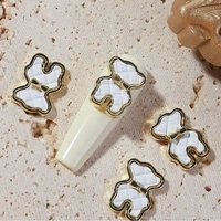 1pc japanese bow tie bear nail art decoration accessories golden 3d metal pattern nail art decoration nails accessories