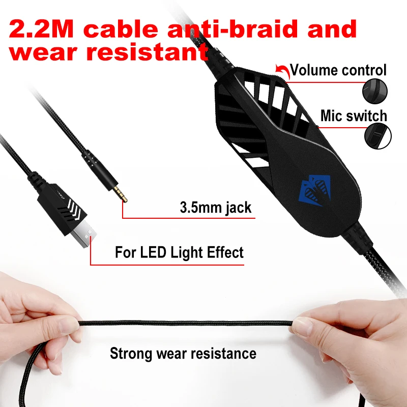 

Python Fly G9000 Max Microphone Gaming Headphones Bass HiFi Music Stereo Earphone Colourful Light PC Laptop Game Headset for PC4