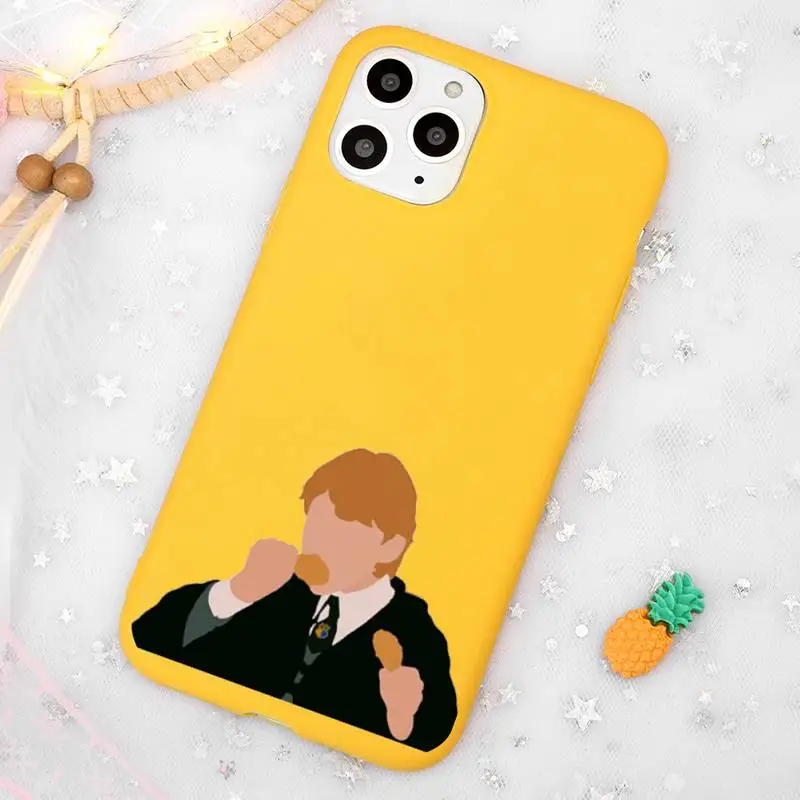 

Weasley Twins Draco Malfoy funny potter Phone Case Candy Color Yellow for iPhone 11 12 pro XS MAX 8 7 6 6S Plus X 5S SE 2020 XR