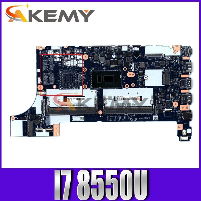 

Akemy для Lenovo Thinkpad E480 E580 ноутбук материнская плата EE480 EE580 NM-B421 процессор I7 8550U DDR4 100% тесты работы