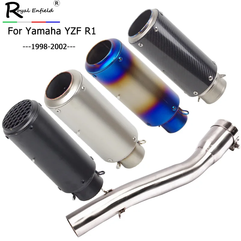 Слипоны для R1 YZF 1998 2003 мотоциклетные выхлопные трубы из углеродного волокна