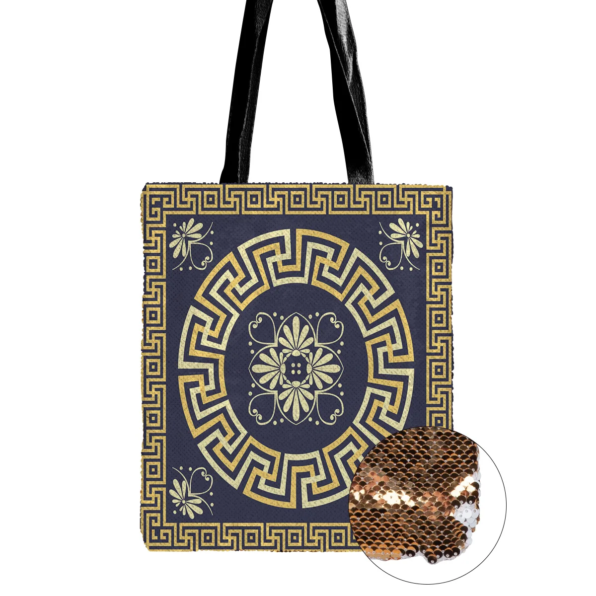 Синяя греческая сумка через плечо новая холщовая двухсторонняя тканевая на