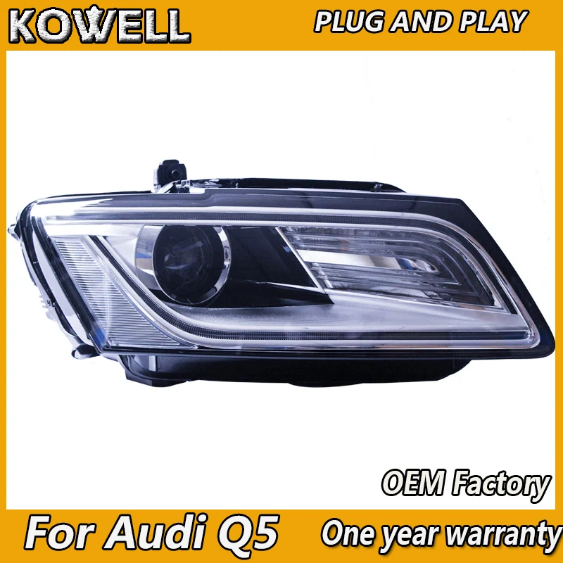 

KOWELL Car Styling for Audi Q5 Headlights 2013-2015 Q5 LED Headlight DRL Lens Double Beam H7 HID Xenon bi xenon lens
